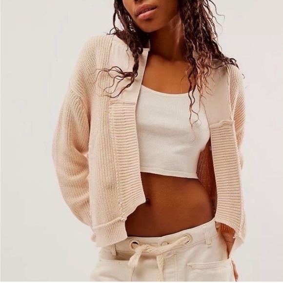 We The Free Sweaters - We The Free Cream Open-Front Cardigan